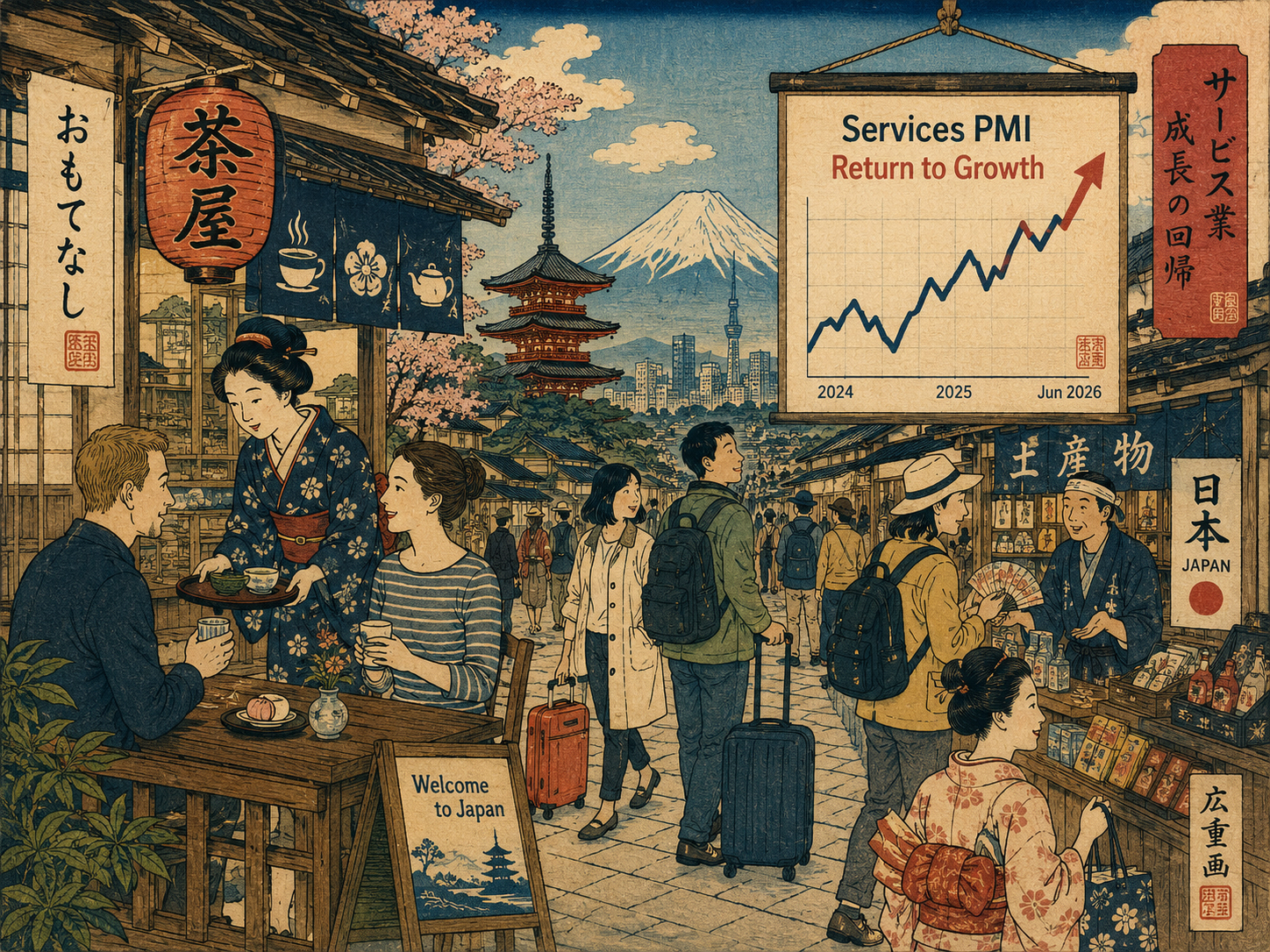 サービス業が再び拡大：観光と消費が支える日本の街の経済